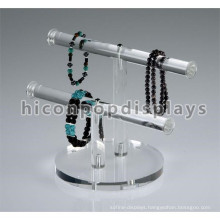 Jewelry Shop Counter Top Display Stand, Transparent Acrylic 2-Holder Braceket Ring Jewelry Rack